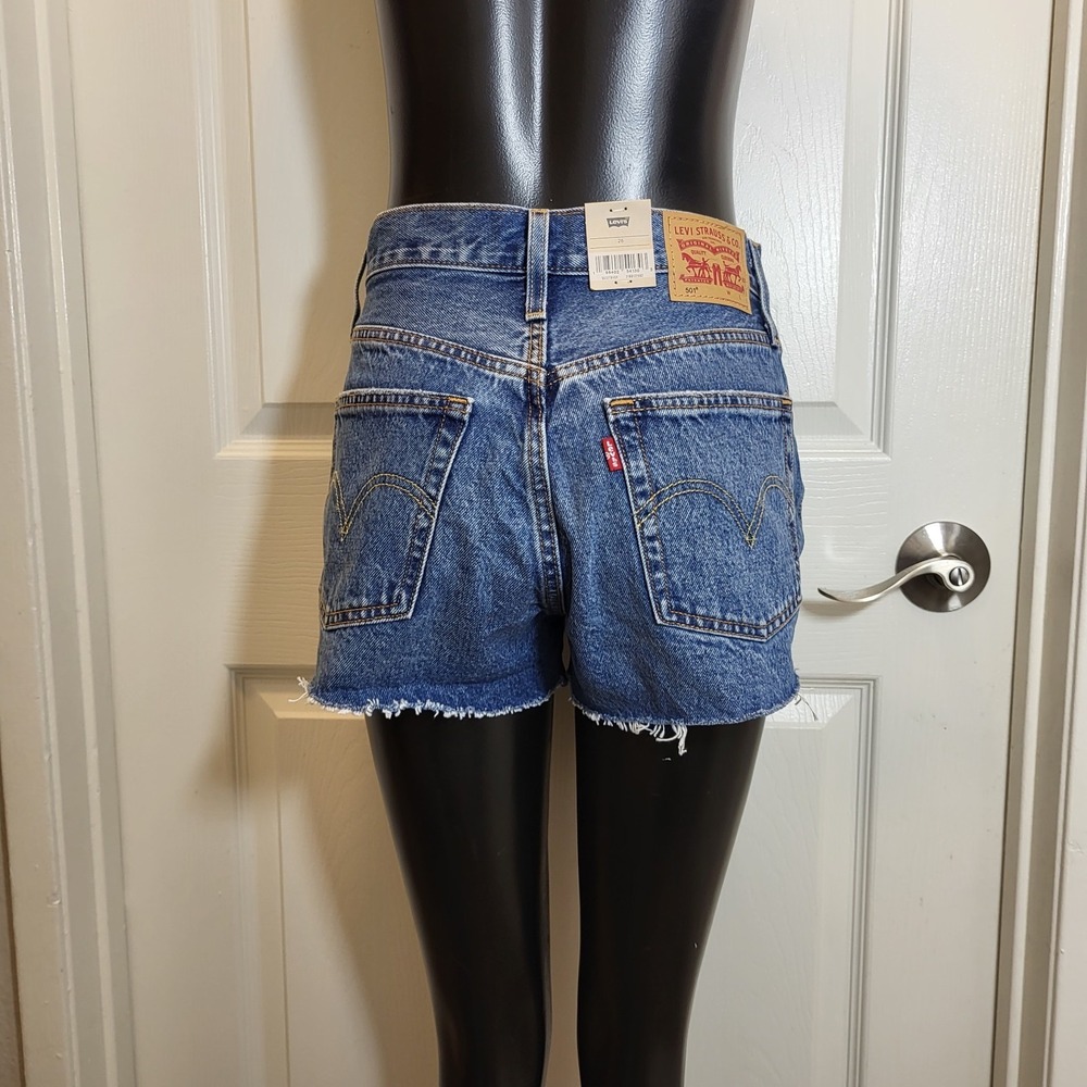 Levi's Denim Shorts Women's 26 Blue 501 Original Cut-Off High Rise Button $59.50 - Picture 14 of 14